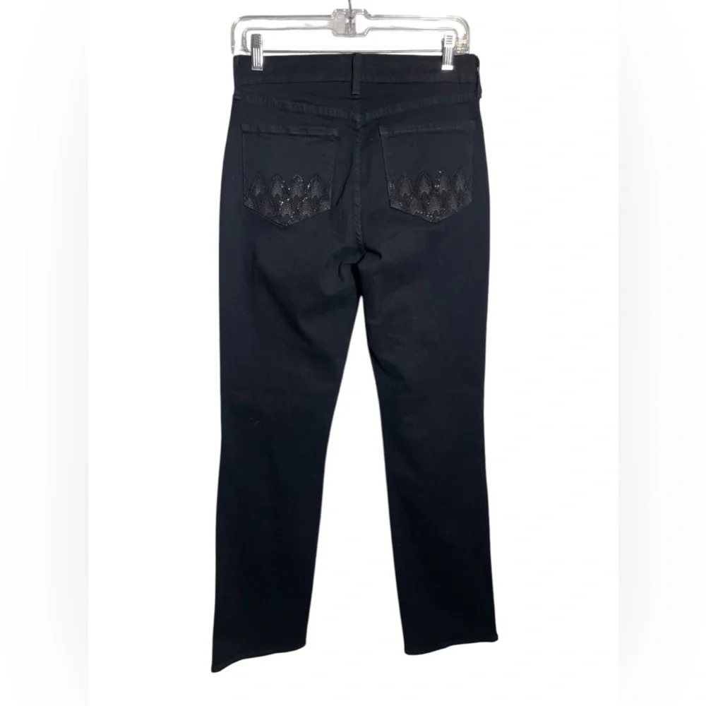 NYDJ jeans size 6 Marilyn Straight Black Bling Pockets PERFECT 🖤🖤🖤‎